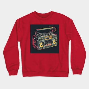 Ghetto Blaster Boom Box 80s Hip-Hop Stereo Crewneck Sweatshirt